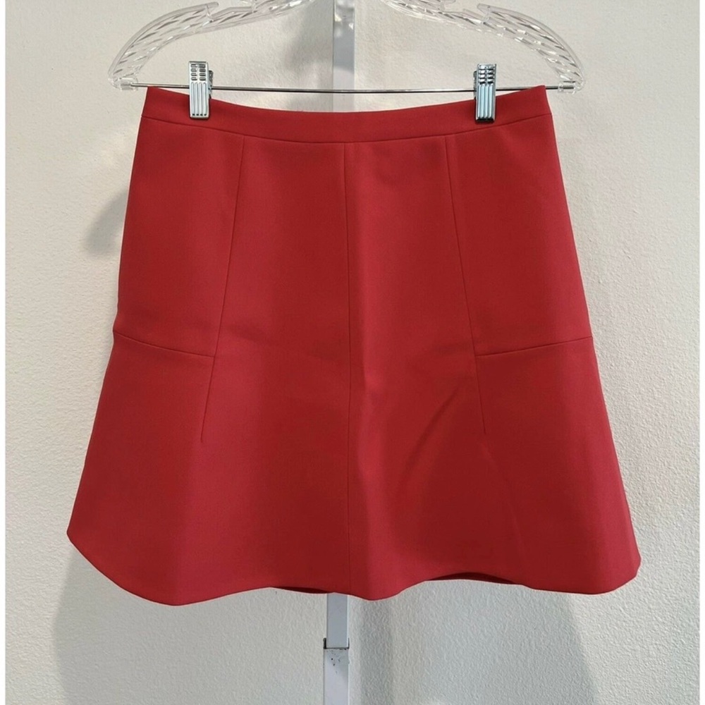 NWT J. Crew Women's Red Orange Wool Blend A Line Mini Skirt Size 2 NWT